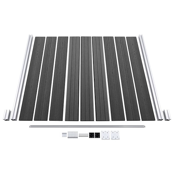 vidaXL Staketpaneler WPC 965x(105-186) cm svart Svart