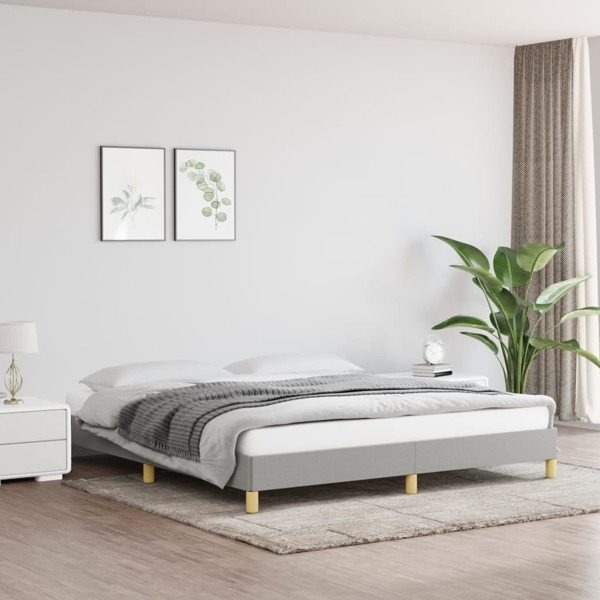vidaXL Sängram ljusgrå 180x200 cm tyg Grå