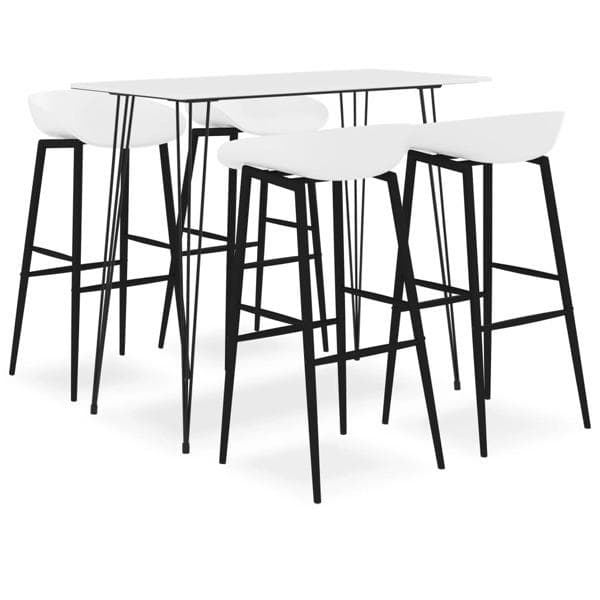 vidaXL Bargrupp 5 delar vit Vit
