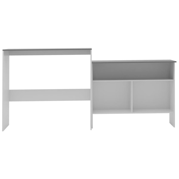 vidaXL Barbord med 2 bordsskivor vit och grå 130x40x120 cm Vit