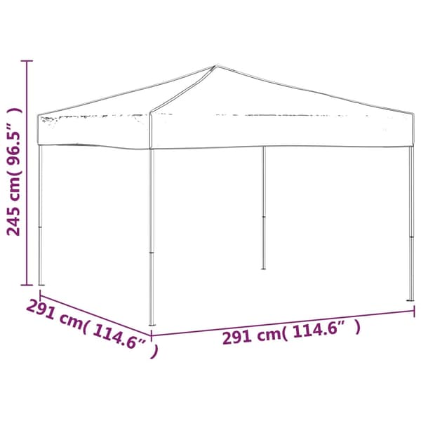 vidaXL Hopfällbart partytält gräddvit 3x3 m Kräm