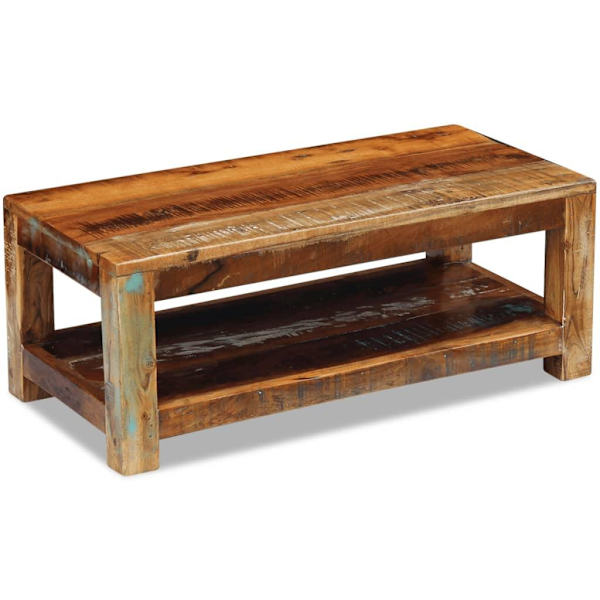 vidaXL Soffbord massivt återvunnet trä 90x45x35 cm Brun