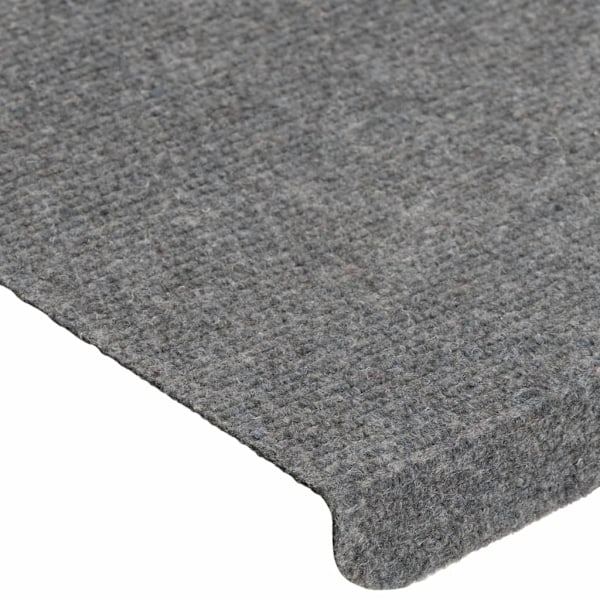 vidaXL Trappstegsmattor självhäftande 15 st 65x24,5x3,5 cm grå grå