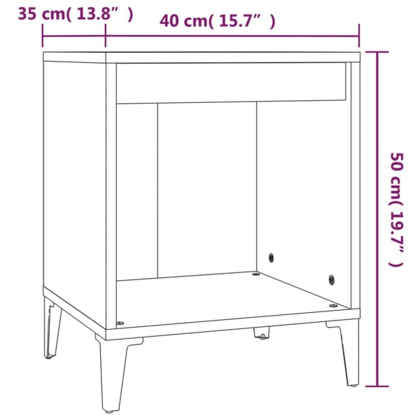 vidaXL Sängbord betonggrå 40x35x50 cm Grå