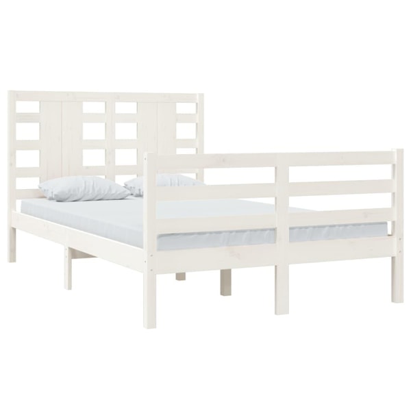 vidaXL Sängram vit massiv furu 120x200 cm enkelsäng Vit