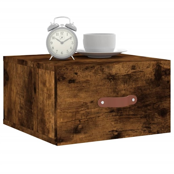 vidaXL Väggmonterat sängbord 2 st rökfärgad ek 35x35x20 cm Brun