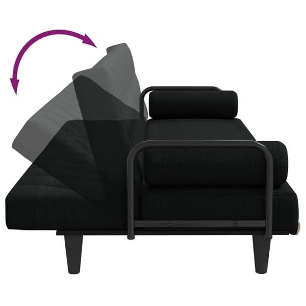 vidaXL Bäddsoffa med armstöd svart tyg art