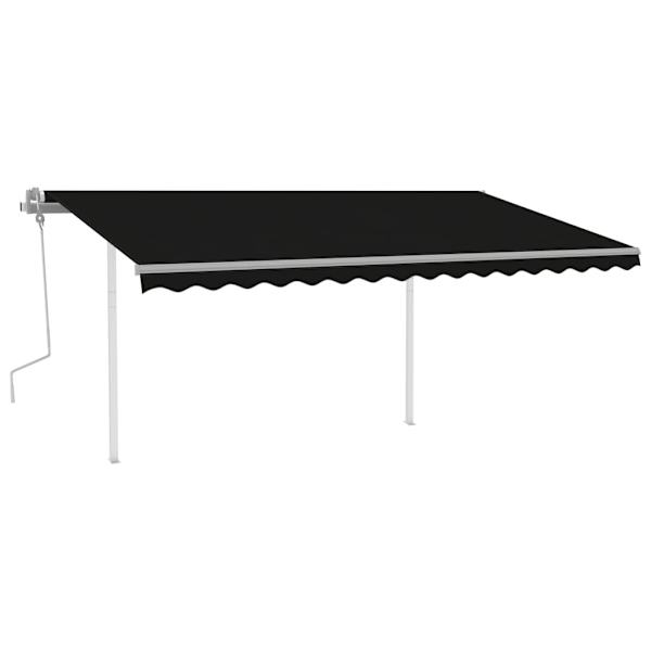 vidaXL Markis med LED manuellt infällbar 4x3 m antracit Antracit