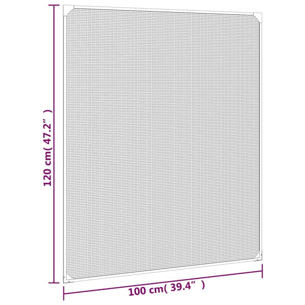 vidaXL Magnetiskt insektsnät för fönster vit 100x120 cm Vit