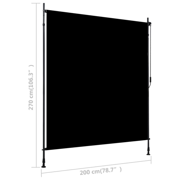 vidaXL Rullgardin utomhus 200x270 cm antracit Antracit