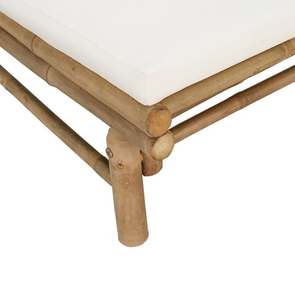 vidaXL Loungegrupp 4 delar gräddvita dynor bambu Brun