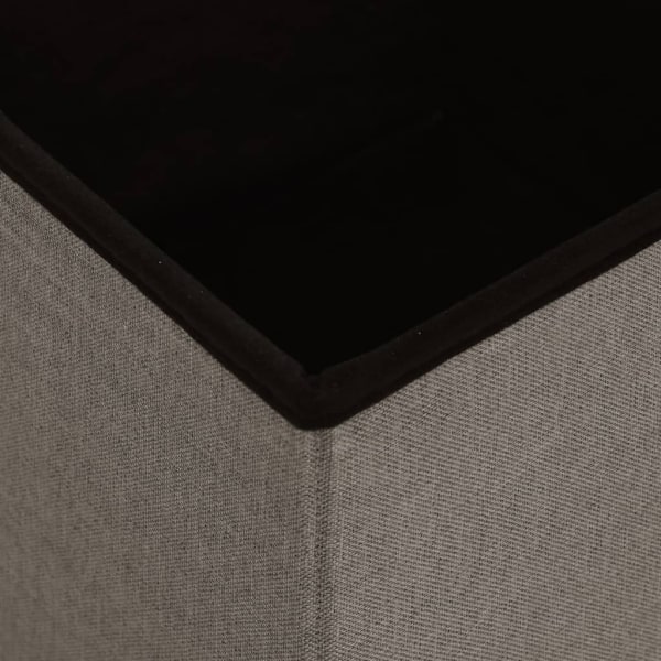 vidaXL Hopfällbar förvaringspall taupe konstlinne Taupe