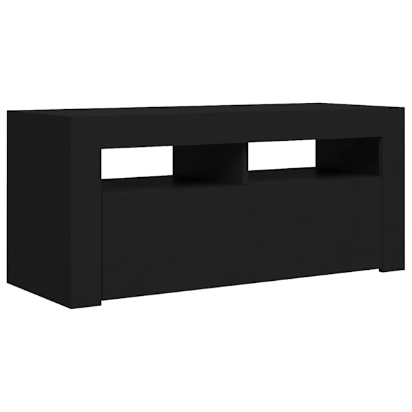 vidaXL TV-bänk med LED-belysning svart 90x35x40 cm Svart