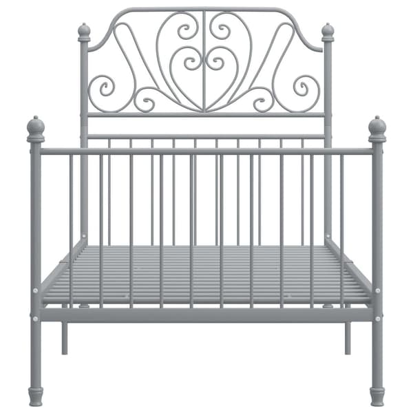 vidaXL Sängram grå metall 90x200 cm grå