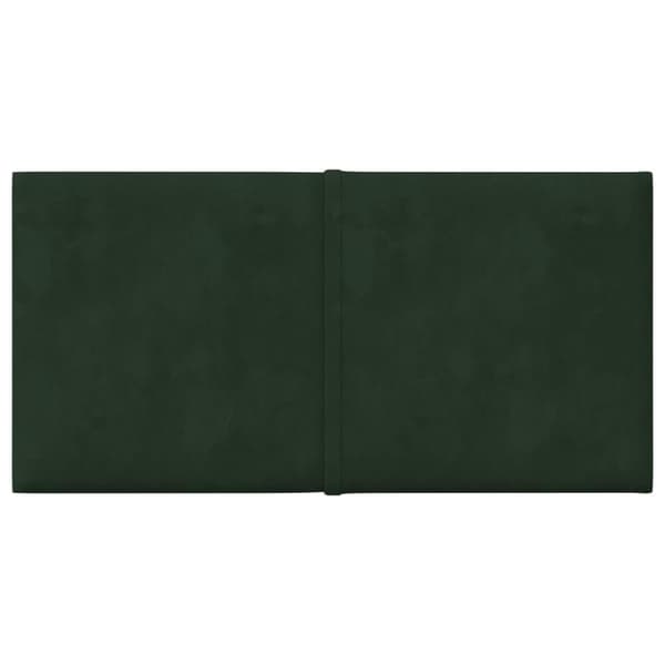 vidaXL Väggpaneler 12 st mörkgrön 30x15 cm sammet 0,54 m² Grön