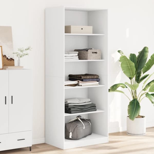 vidaXL Garderob vit 80x50x200 cm konstruerat trä Vit