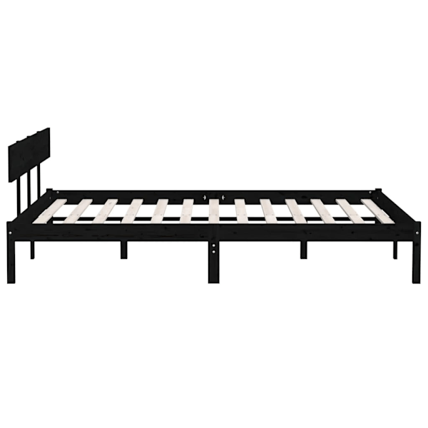 vidaXL Sängram svart massiv furu 180x200 cm Svart