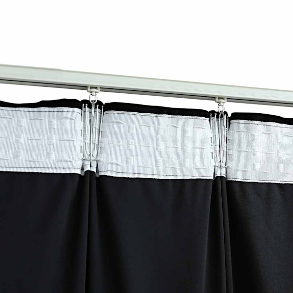 vidaXL Mörkläggningsgardiner 2 st m. krokar sammet svart 140x175 cm Svart