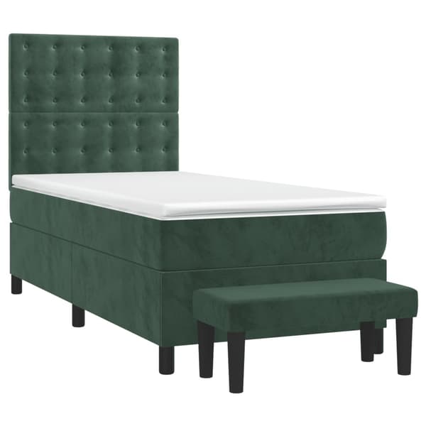 vidaXL Ramsäng med madrass mörkgrön 80x200 cm sammet Grön