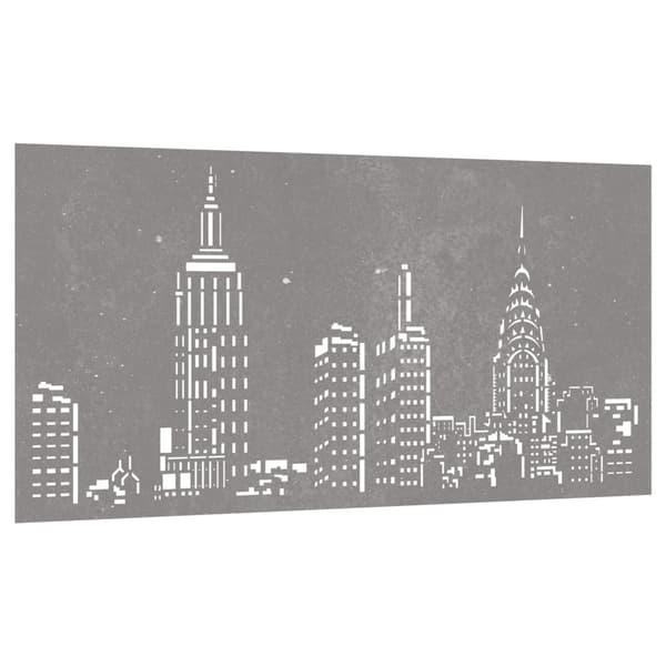 vidaXL Väggdekoration 105x55 cm rosttrögt stål stadsdesign Brun