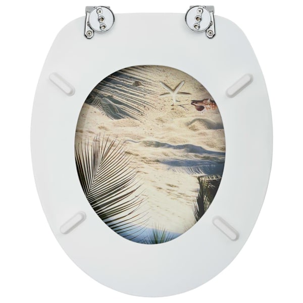 vidaXL Toalettsitsar med lock 2 st MDF strand multifärg