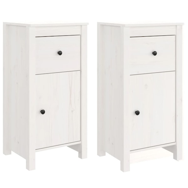 vidaXL Skåp 2 st 40x35x80 cm massiv furu Vit