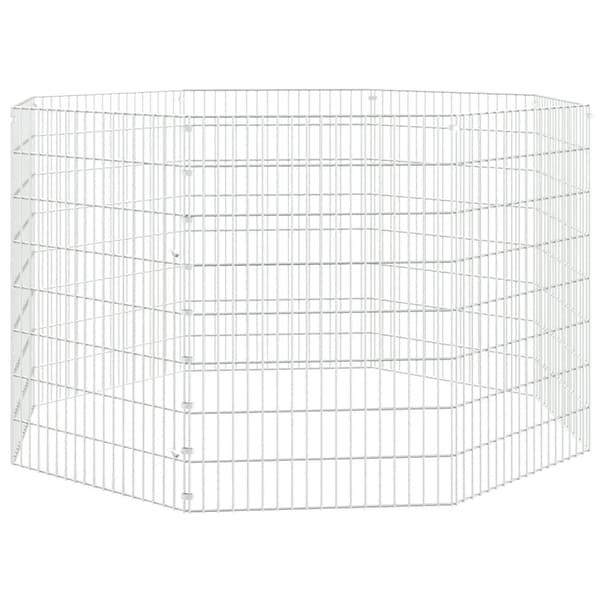 vidaXL Husdjursbur 8-panel 54x80 cm galvaniserat järn Silver
