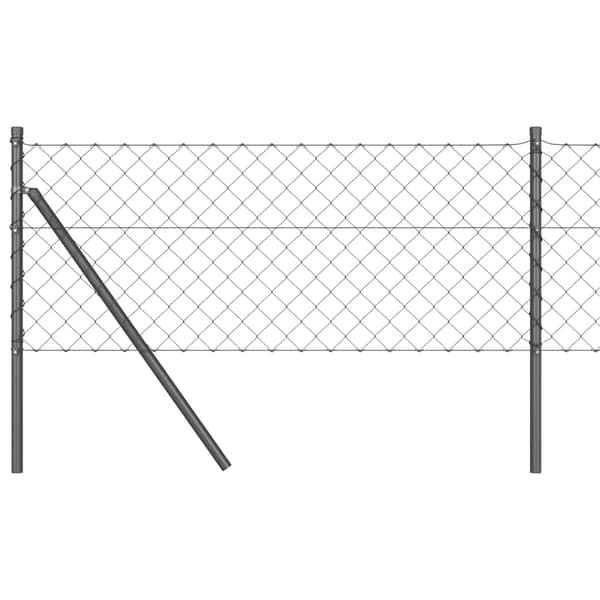 vidaXL Kedjehängd Stängsel Markfix 10 x 0,4 m PVC-belagda stål Grå Grå