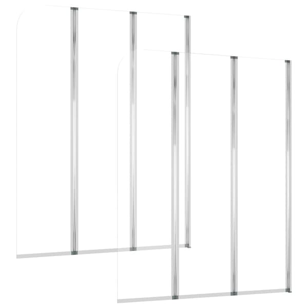 vidaXL Badkarsvägg 2 st 104x130 cm härdat glas transparent Silver