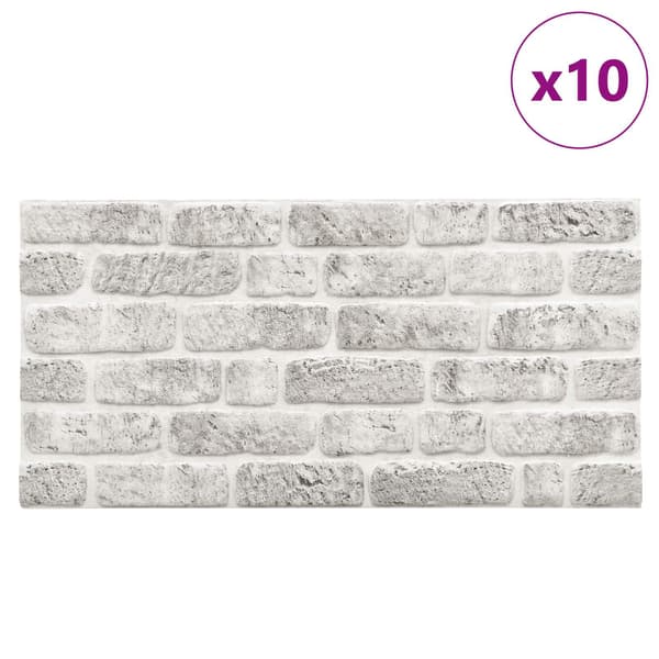 vidaXL Väggpaneler 10 pcs Ljusgrå 100 x 50 cm EPS Skum grå