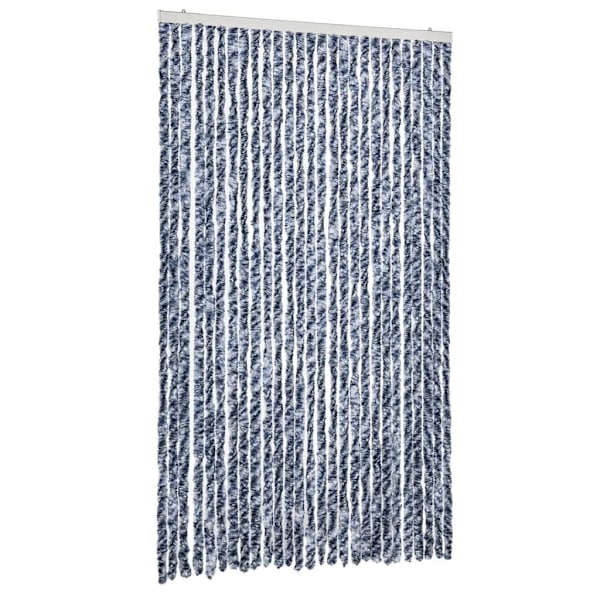 vidaXL Insektsdraperi blå och vit 118x220 cm chenille Blå