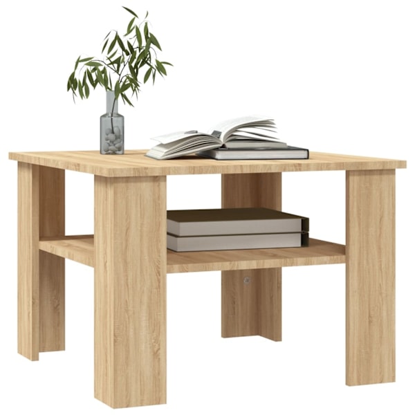 vidaXL Soffbord sonoma-ek 60x60x42 cm konstruerat trä Brun