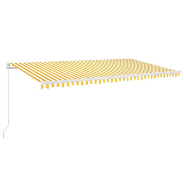 vidaXL Markis manuellt infällbar med LED 600x300 cm gul och vit Gul
