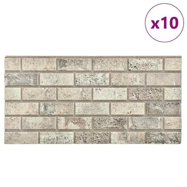 vidaXL Väggpaneler 3D sandfärgat tegel 10 st EPS Beige