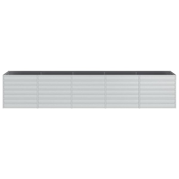vidaXL Odlingslåda upphöjd galvaniserat stål 400x80x77 cm silver Silver