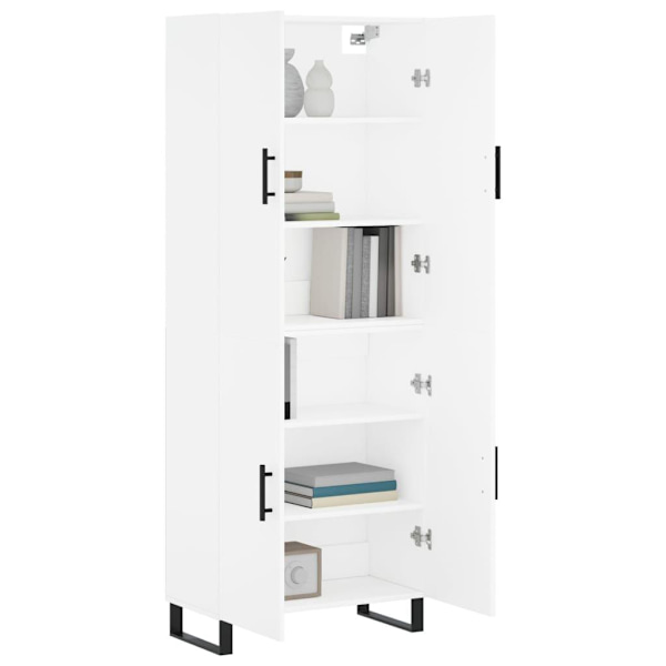 vidaXL Högskåp vit 69,5x34x180 cm konstruerat trä Vit