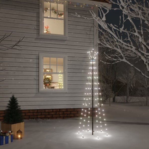 vidaXL Julgran med markspett 108 kallvita lysdioder 180 cm Vit