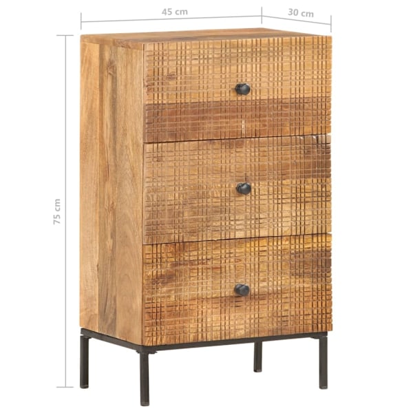vidaXL Skänk 45x30x75 cm massivt mangoträ Brun