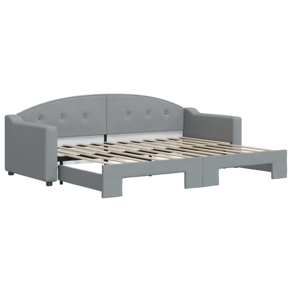 vidaXL Dagbädd utdragbar ljusgrå 80x200 cm tyg Grå