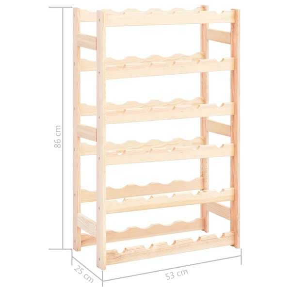 vidaXL Vinställ för 30 flaskor furu Beige
