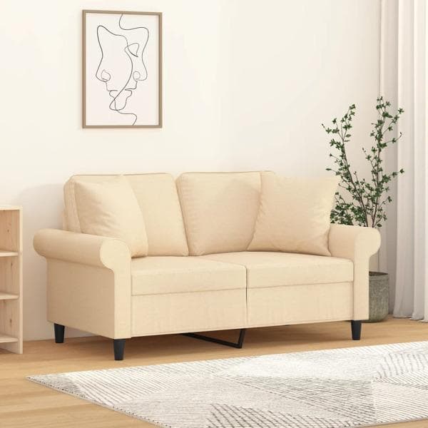 vidaXL Prydnadskuddar 2 st gräddvit 40x40 cm tyg Kräm