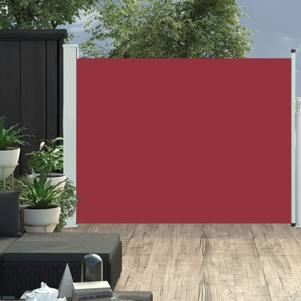 vidaXL Infällbar sidomarkis 140x500 cm röd Röd