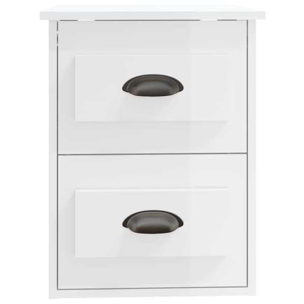 vidaXL Väggmonterade sängbord 2 st vit högglans 41,5x36x53cm Vit