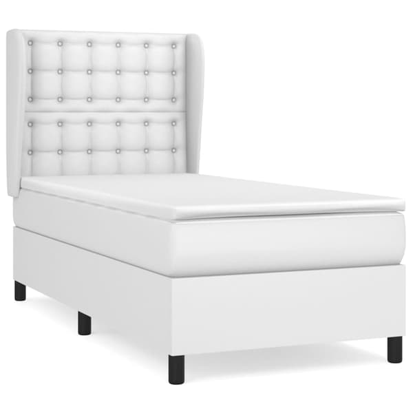vidaXL Ramsäng med madrass vit 80x200 cm konstläder Vit