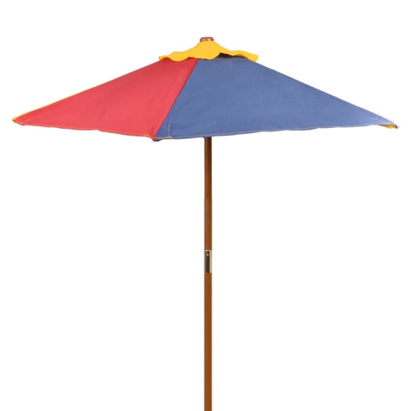vidaXL Picknickbord med bänkar och parasoll för barn flerfärgad multifärg