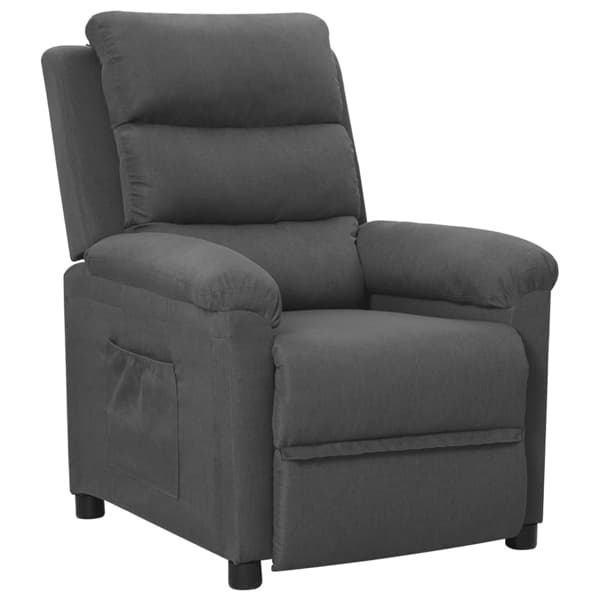vidaXL Reclinerfåtölj mörkgrå tyg Grå