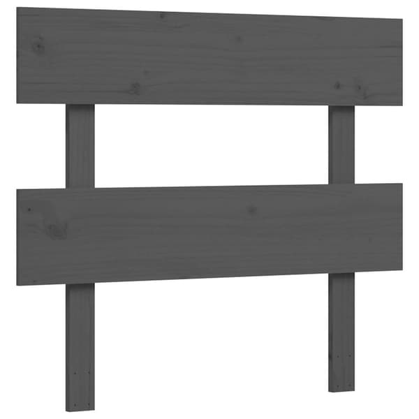 vidaXL Sängram med sänggavel grå 100x200 cm massivt trä Grå