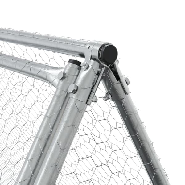 vidaXL Hönsbur silver 400x105x91 cm galvaniserat stål Silver