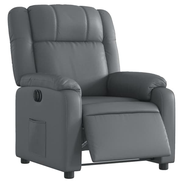 vidaXL Elektrisk reclinerfåtölj grå konstläder Grå