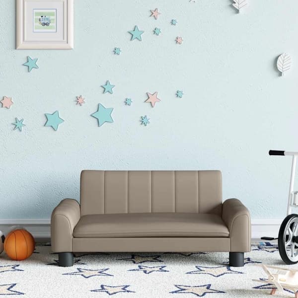 vidaXL Barnsoffa cappuccino 70x45x30 cm konstläder Brun